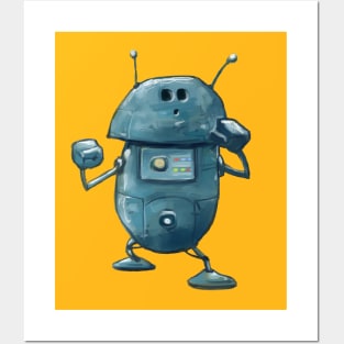 Little Blue Robot Posters and Art